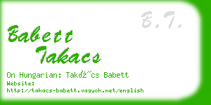 babett takacs business card